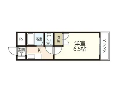 VOGA南観音(1K/2階)の間取り写真