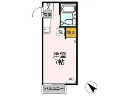 サンライフ内山II(ワンルーム/2階)の間取り写真