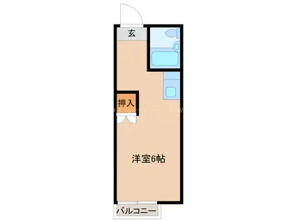 セレッソ笠間B(ワンルーム/1階)の間取り写真