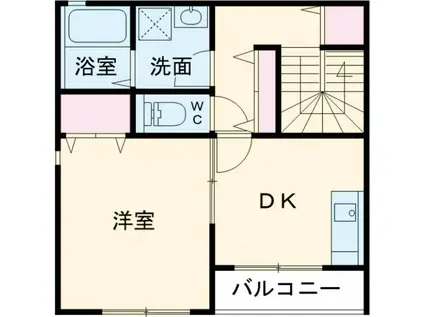 SENSE三木本町(1DK/2階)の間取り写真