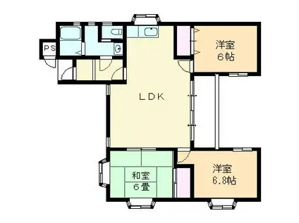 サンハイツIII(3LDK/3階)の間取り写真