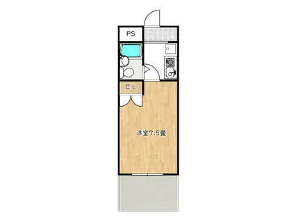 エクセレント羽衣(1K/1階)の間取り写真