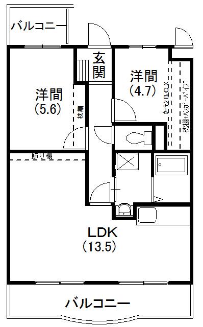 メディオ初生壱番館(1SLDK/4階)の間取り写真