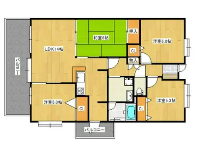 エバーライフネアシティ弐番館(4LDK/6階)の間取り写真