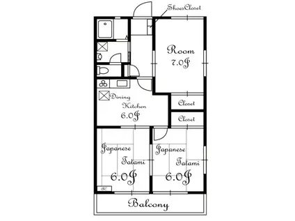 パークサイドハイツ(3DK/2階)の間取り写真