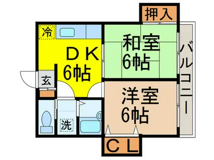 サングリーンサクラ(2DK/2階)の間取り写真