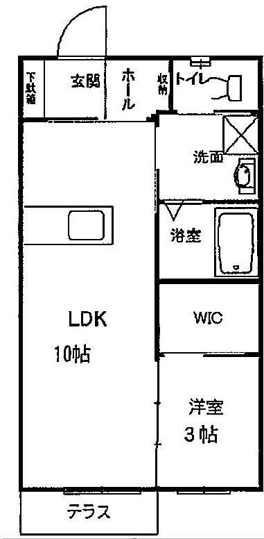 ボヌール・往完(1LDK/1階)の間取り写真