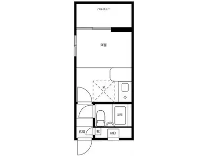 ベルピア妙蓮寺(ワンルーム/1階)の間取り写真