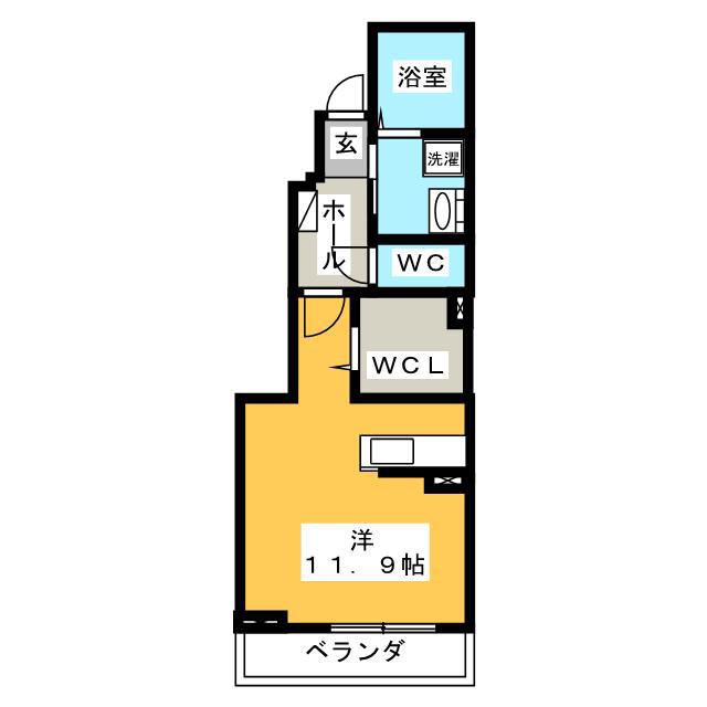 マイベース(ワンルーム/1階)の間取り写真