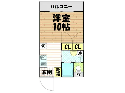 瀬戸口マンションI(1DK/1階)の間取り写真
