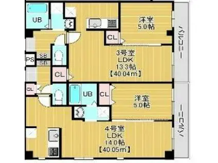 VICTORIA(1LDK/1階)の間取り写真