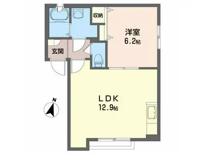 シャーメゾンエターナルB棟(1LDK/1階)の間取り写真