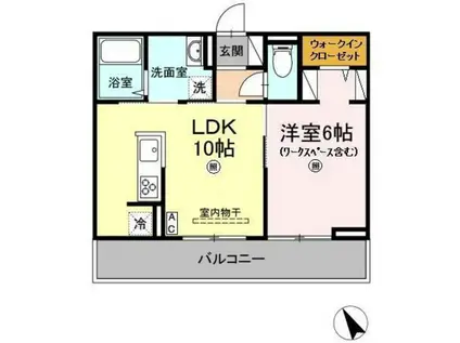 メゾン・ド・シャトー(1LDK/2階)の間取り写真