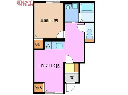 S・HILLS(1LDK/1階)の間取り写真