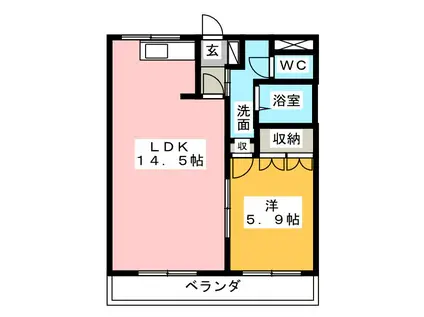 ボナールヴィラ(1LDK/1階)の間取り写真