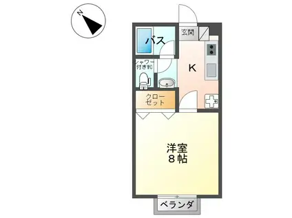 第二サンハイツ(1K/3階)の間取り写真