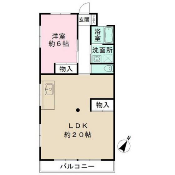 木村ビル(1LDK/3階)の間取り写真