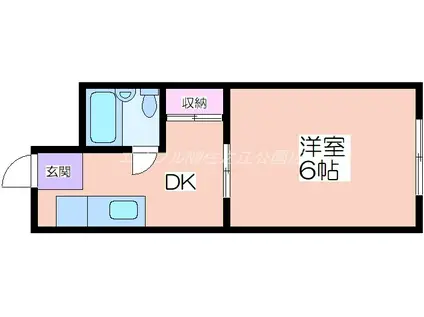 アパートメント住吉II(1DK/1階)の間取り写真