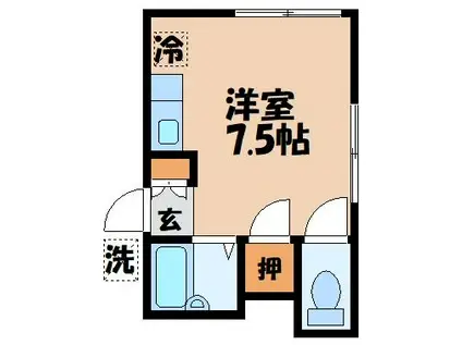 リバティハウスIII号館(ワンルーム/2階)の間取り写真