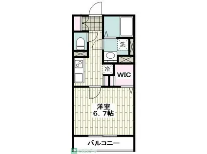 平塚市桃浜町PJ(1K/1階)の間取り写真