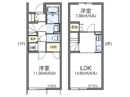 レオネクスト白帆台(2LDK/1階)の間取り写真