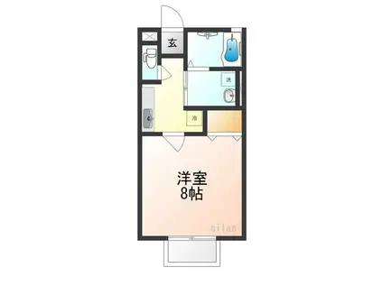 エスペランス(1K/2階)の間取り写真