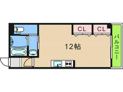 アーク住之江(ワンルーム/2階)の間取り写真