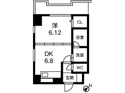 イ・メゾン麹屋(1DK/9階)の間取り写真