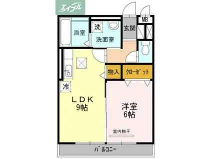 ステラII(1LDK/1階)の間取り写真