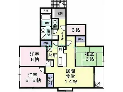 プラムロイヤル原木中山(3LDK/2階)の間取り写真