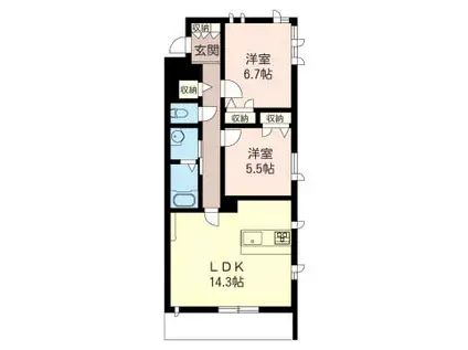 GRAND FOREST 29(2LDK/1階)の間取り写真