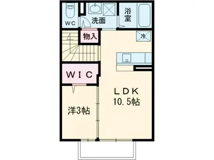 ソフィア(1LDK/2階)の間取り写真