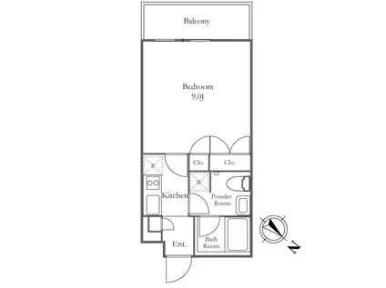 THE LUDLOW NAKAMEGURO(1K/3階)の間取り写真