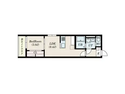 DELICA高畑西(1LDK/3階)の間取り写真