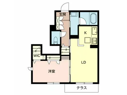 メゾン ラ・ソルビアB棟(1LDK/1階)の間取り写真