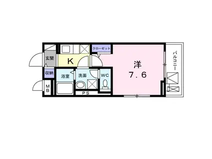 グランジュテ舟木(1K/4階)の間取り写真