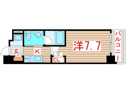 レジデンス片平(1K/3階)の間取り写真