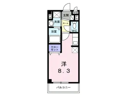 ソレアード(ワンルーム/1階)の間取り写真