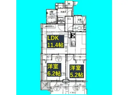 さくらHILLS ROKUBAN PLATINUM RESIDENCE(2LDK/9階)の間取り写真