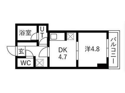 トラディス大塚(1DK/4階)の間取り写真