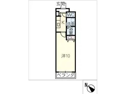 フォーワードハイツ知立(1K/2階)の間取り写真