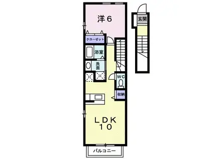 ボニート(1LDK/2階)の間取り写真