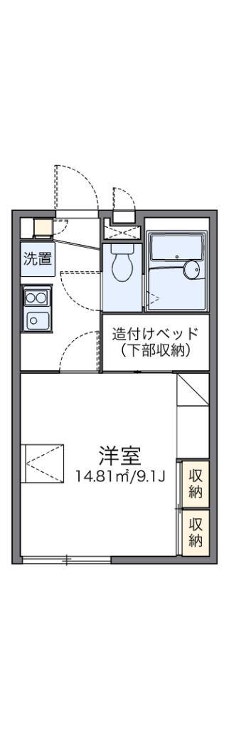 レオパレス裕也(1K/1階)の間取り写真