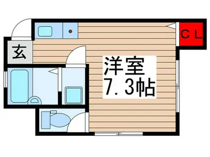 フェアコート三咲I(ワンルーム/2階)の間取り写真