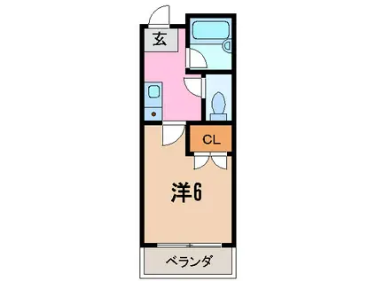 ロイヤルコート神戸岡本(1K/2階)の間取り写真