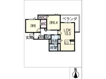 モルゲンレーテ(2LDK/3階)の間取り写真