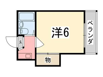 SMILE城北新町 南棟(1K/2階)の間取り写真