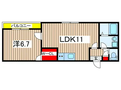 ジーメゾン千葉ウエスト(1LDK/3階)の間取り写真