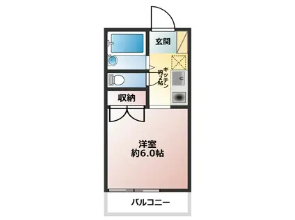 グリーンタウン4(1K/2階)の間取り写真
