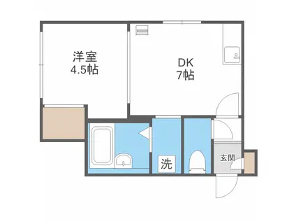 ハイムクローネII(1DK/2階)の間取り写真